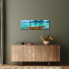 Obraz - Hamak na plaży 3 (z zegarem) (90x30 cm)