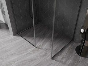 Mexen Kioto-F ścianka prysznicowa Walk-in z ramką 125 x 100 cm, transparent 8 mm, gun metal - 800-125-202-04-95-100