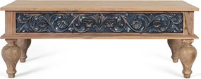 Stoliki kawowe z drewna tekowego 125 cm w stylu kolonialnym etnicznym - 46x125x65