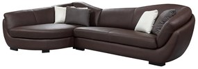 Kanapa narożna 5-osobowa CAIPI z bawolej skóry – kolor brązowy – Narożnik lewostronny marki Pascal Morabito