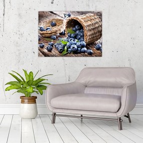 Obraz na szkle - Soczyste jagody (70x50 cm)