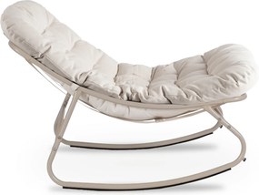 Fotel Bujany Ogrodowy AURORA na Płozach Beżowy/Kaszmir Nowoczesny