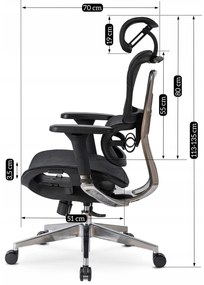 Fotel Biurowy Ergonomiczny Obrotowy NINO Czarny Nowoczesny