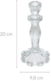 Szklany świecznik, kryształ, 20 cm