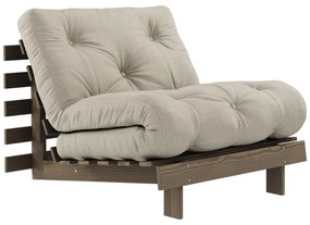 Szarobeżowy rozkładany lniany fotel Roots Carob – Karup Design