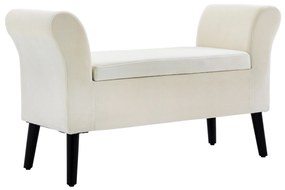 HOMCOM Ławka z Przestrzenią Do Przechowywania, 111,5cm x 41cm x 65cm, Kremowobiała