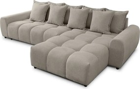 Szarobrązowy narożnik (prawostronny/z szezlongiem) Albane – Ropez