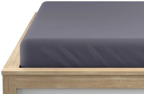 PrzytulneMieszkanie.pl Prześcieradło z mikrofibry z gumką ciemnoszare 160 x 200 cm