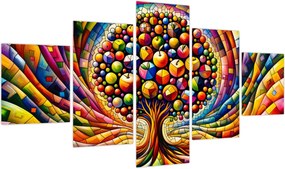 Obraz – Kolorowe drzewo z jabłkami (125x70 cm)