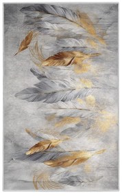 Dywan w szaro-złotym kolorze odpowiedni do prania 120x180 cm Golden Feathers – Mila Home