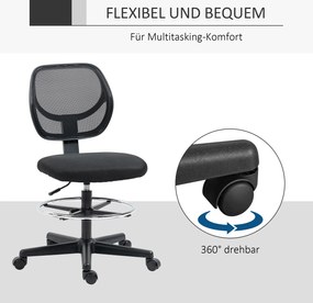 Vinsetto Ergonomiczne Krzesło Biurowe z Podnóżkiem Fotel Dyrektorski Wyściełane Oparcie Brązowe | Aosom PL