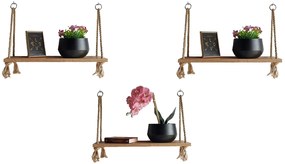 Komplet trzech półek wiszących dąb craft złoty R8-N09