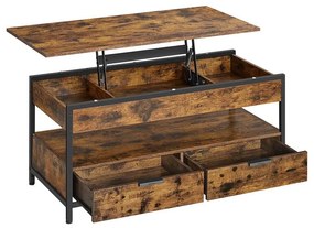Vasagle Regulowany stół konferencyjny GASPAR, 50x100x(48-63)cm, brąz/czarna