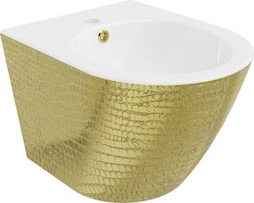 Mexen Lena bidet wiszący, biały/złoty wzór łuski - 35224808