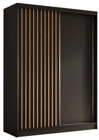 Szafa przesuwna - Lamel 160 cm, czarny mat