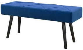 HOMCOM Ławka Tapicerowana w Wyglądzie Aksamitu, 100 x 36 x 45 cm, Niebieska