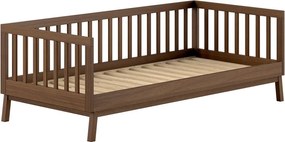 Brązowe łóżko dziecięce z litego drewna sosnowego ze stelażem 90x200 cm Sezane – Vipack