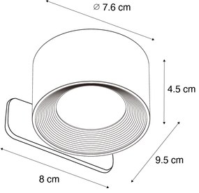 Zestaw 4 Nowoczesnych lamp ściennych i sufitowych czarnych z możliwością ładowania LED - Bright Nowoczesny Oswietlenie wewnetrzne