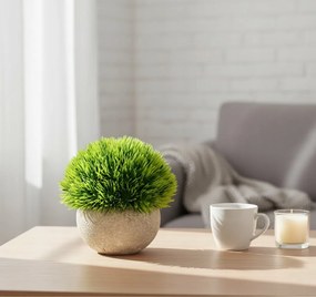 Sztuczna Trawa W Okrągłej Doniczce 12 Cm Zielona Dekoracja Do Domu Biura