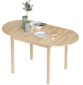 HOMCOM Rozkładany stół jadalniany z drewna sosnowego na 6 osób z opcją opuszczania boków 140 x 70 x 75 cm, Drewno naturalne