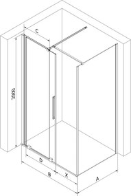 Mexen Velar kabina prysznicowa rozsuwana 120 x 90 cm, transparent, chrom - 871-120-090-01-01