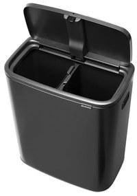 Ciemnoszary stalowy kosz na śmieci do segregacji odpadów otwierany na dotyk 60 l Bo Touch Bin – Brabantia