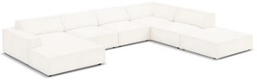Beżowy narożnik (prawostronny) z materiału bouclé Jodie – Micadoni Home