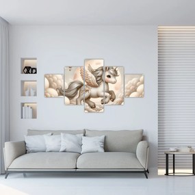 Obraz - Jednorożec w chmurach (125x70 cm)