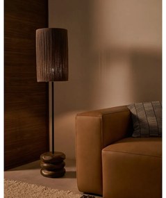 Lampa stołowa z litego drewna akacjowego w ciemnym naturalnym kolorze (wysokość 147 cm) Kor – Kave Home