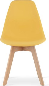 PROMOCJA Musztardowe krzesło KITO z bukowymi nogami II. jakość