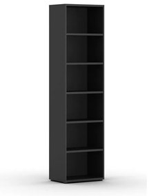 Biblioteka INTEGRO, 2300 x 600 x 400 mm, 5 półek, grafit