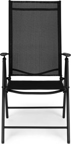 Krzesło ogrodowe, składane, regulowane Napoli, czarne