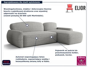 Jasnoszary narożnik rozkładany z pojemnikiem W7-H62