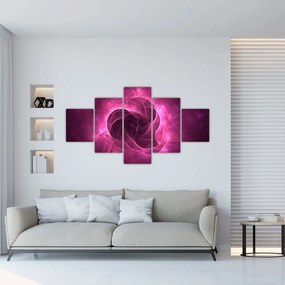 Obraz nowoczesnej różowej abstrakcji (125x70 cm)