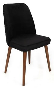 Zestaw krzeseł do jadalni Tutku Black and Walnut,2 szt.