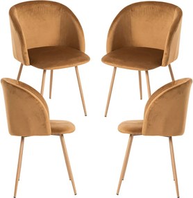 Zestaw 4 Krzese Velt Aksamitne