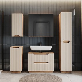 Zestaw mebli łazienkowych dąb/kaszmir w paski 79.6x32x62.1 lotta