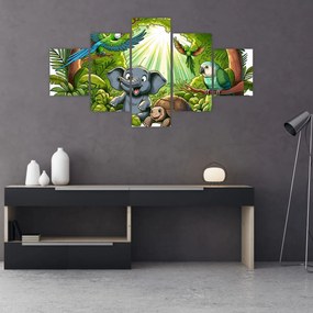 Obraz - Wesołe zwierzątka (125x70 cm)