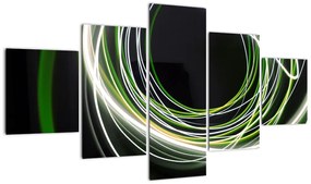Obraz zielonych kresek (125x70 cm)