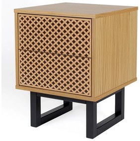 Szafka nocna w dębowym dekorze Woodman Mora Diamond Print
