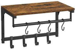 Industrialny Wieszak Ścienny Na Ubrania Z Półką G3-A95