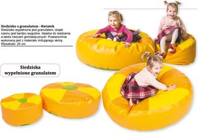 Pufa do przedszkola z granulatem Kwiatek, średnica 55 cm