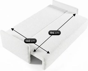 Sofa VENI Rozkładana Dwuosobowa Kremowa Boucle Nowoczesna