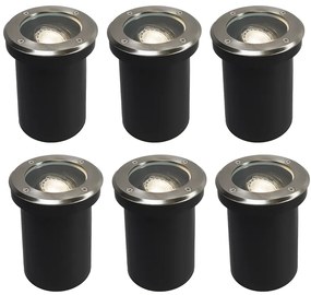 Zestaw 6 inteligentnych zewnętrznych reflektorów naziemnych regulowanych w komplecie z Wi-Fi GU10 - Delux