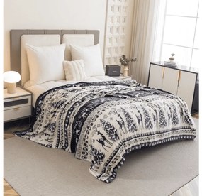 Mikropluszowy koc WINTER DEER, szary Rozmiar: 150 x 200 cm