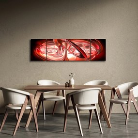 Obraz - czerwone kształty (170x50 cm)