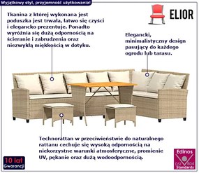 4-częściowy zestaw ogrodowy beżowy - Zenara