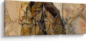 Obraz - Vincent van Gogh, Shoes, reprodukcje (z zegarem) (90x30 cm)