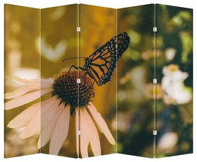 Parawan - Motyl na kwiatku (210x170 cm)