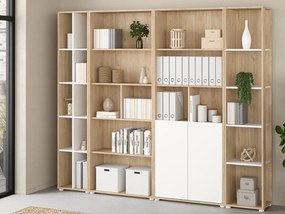 Zestaw mebli do biura styl skandynawski Sign jackson hickory/biały mat